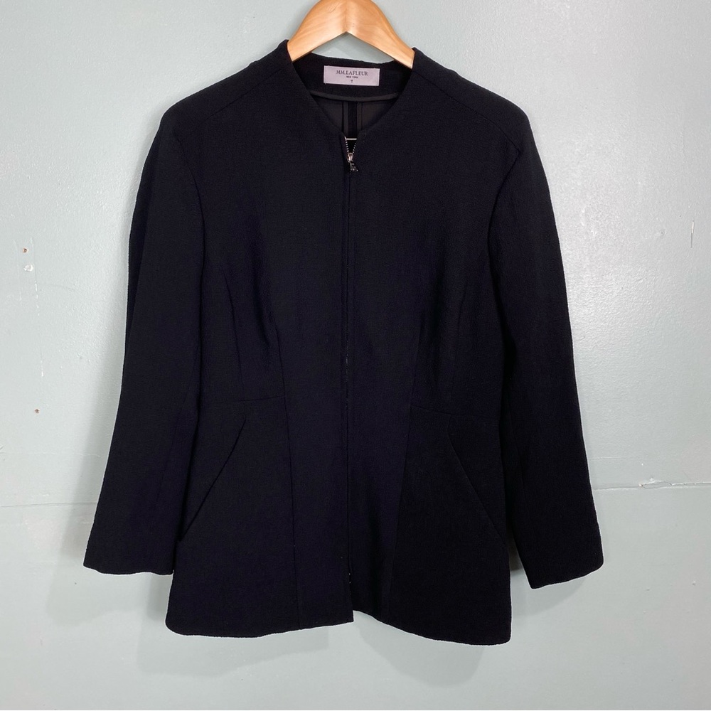 MM Lafleur The Higgens Jacket Zip Up Stacatto Black Sz M